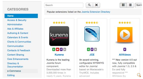 Joomla 3.2 app store Joomla Extension Directory (JED)